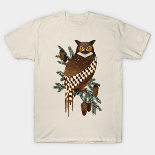 Horned Owl in the Pines T-Shirt